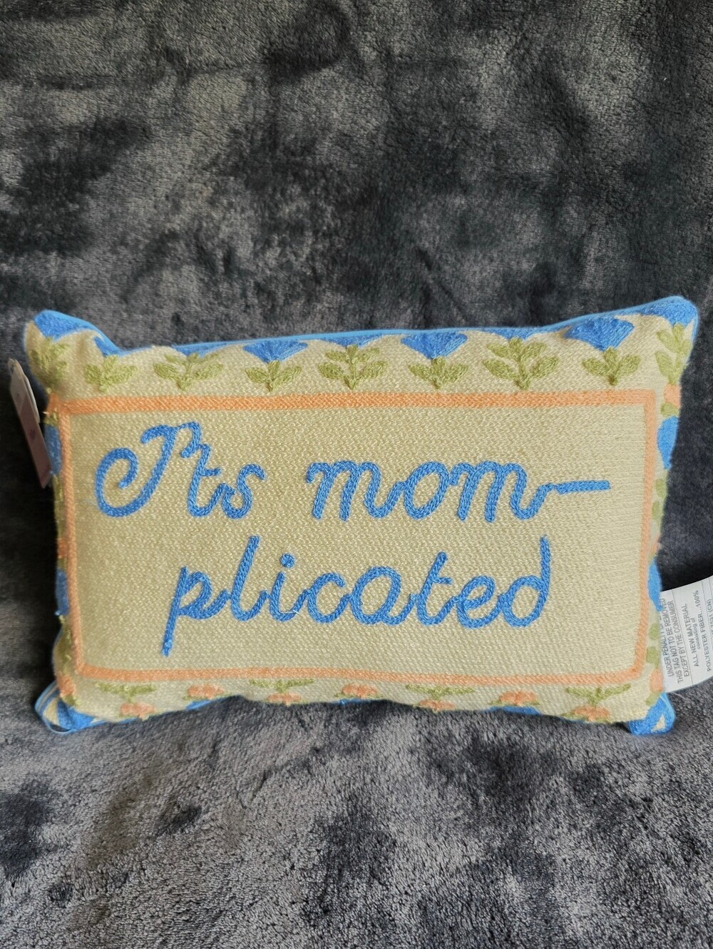 New It's Mom Plicated Decorative Lumbar Pillow, 14" x9" indoor home decor accent
